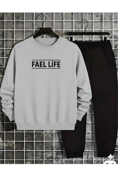 FAEL LİFE SET UNISEX CU IMPRIMEU PENTRU FETE/BIȚI, BLUZĂ ȘI PANTALONI