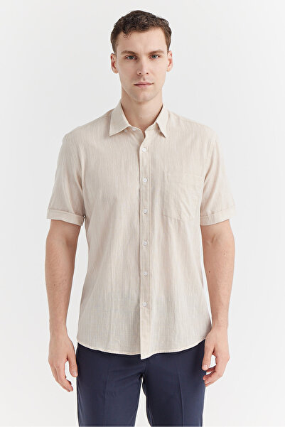 PAULMARK Ανδρικό κοντομάνικο βαμβακερό πουκάμισο