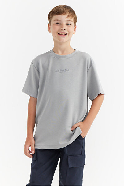 PAULMARK Detaliu de imprimare cu litere în relief pentru băieți tricou