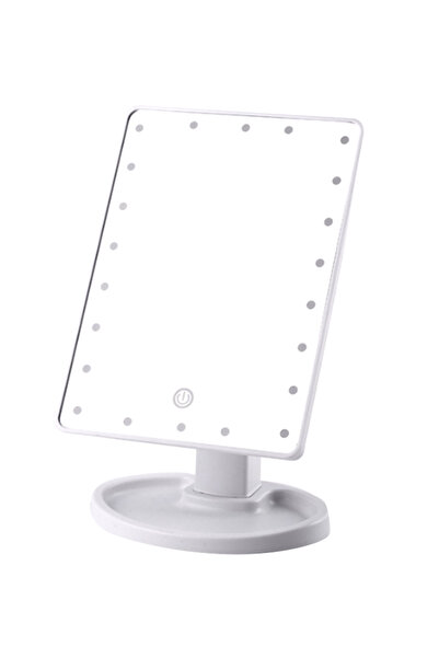 HALAMODO مرآة مكياج LED رمادية 27 × 17 سم