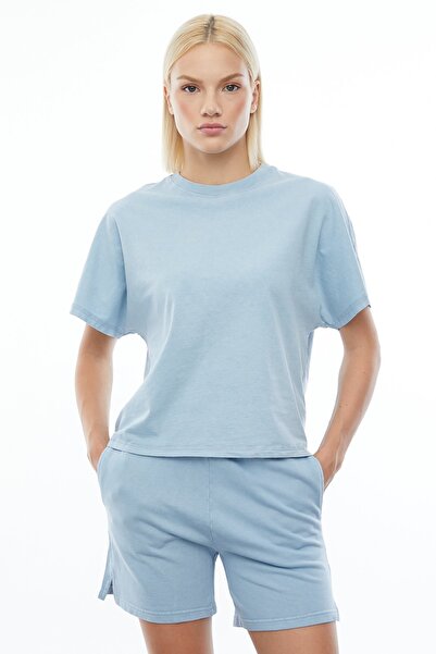 PAULMARK Washable Crew Neck Solid Color T-Shirt