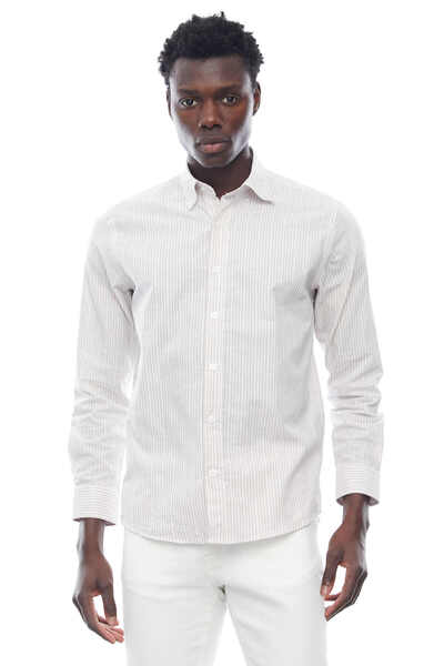 PAULMARK Cămașă obișnuită cu dungi subțiri