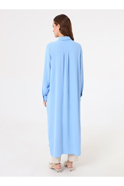 Refka Tunica lungă cu guler cămașă - Albastru -