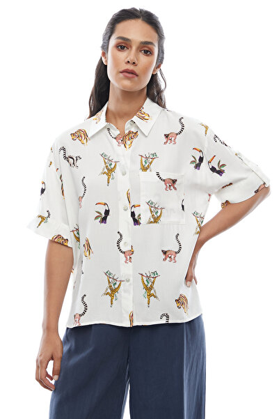 PAULMARK قميص نسائي بنمط سفاري