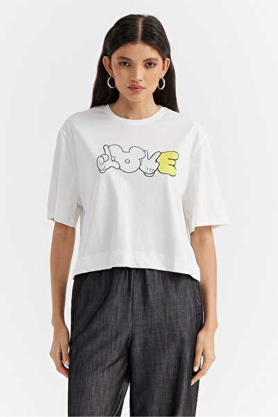 PAULMARK Γυναικείο κοντό μπλουζάκι με τύπωμα