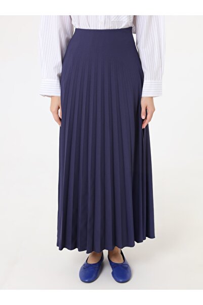 Refka Класична спідниця з крепової тканини з плісировкою - Синя -