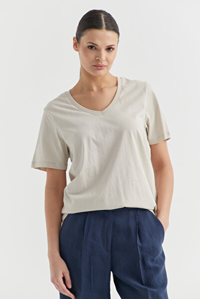 PAULMARK Tricou de bază cu decolteu în V de damă