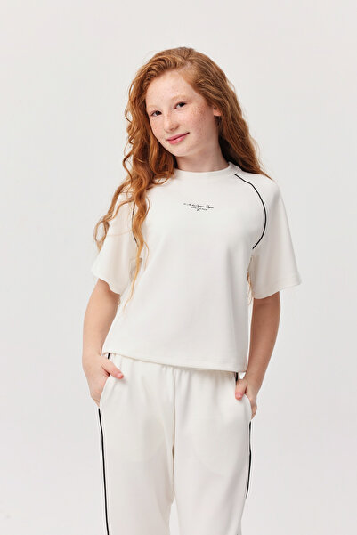 PAULMARK Fata cusături contrastante li tricou