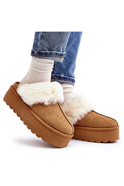 BOTO Papuci imblaniti pentru femei Camel Starlyn 40