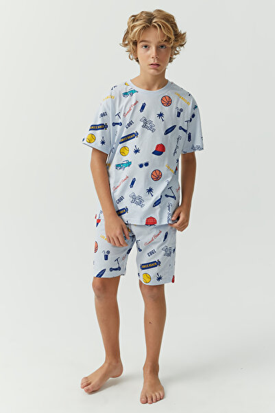 PAULMARK Erkek Çocuk Baskılı Pijama Takım