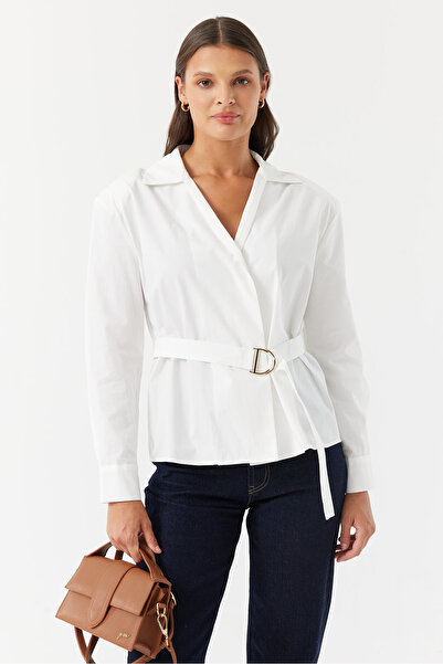 PAULMARK Γυναικείο πουκάμισο με ζώνη