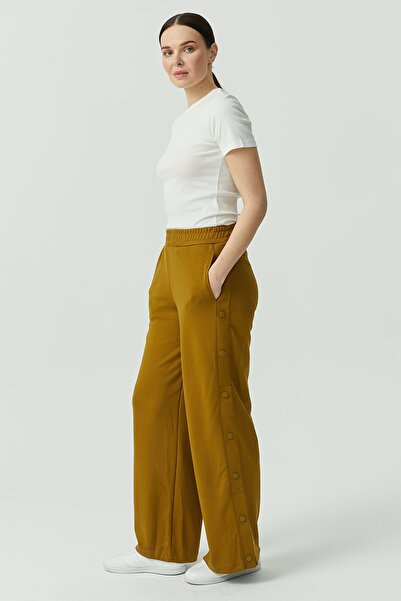 PAULMARK Women's Sweat Bottoms with Snap Buttons on the Sides