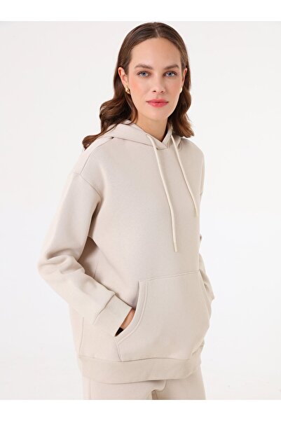 Benin oversized Σετ δύο τεμαχίων με φούτερ και φούτερ με μανσέτες - Μπεζ -