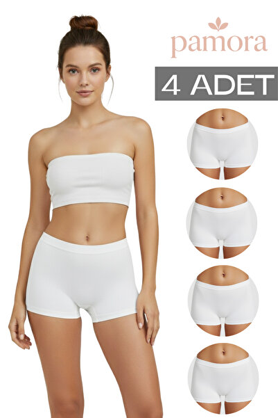 PAMORA Women's Shaping / Sculpting Non-Marking Boxers 4-Pack – Black, White, Nude, Dusty Rose