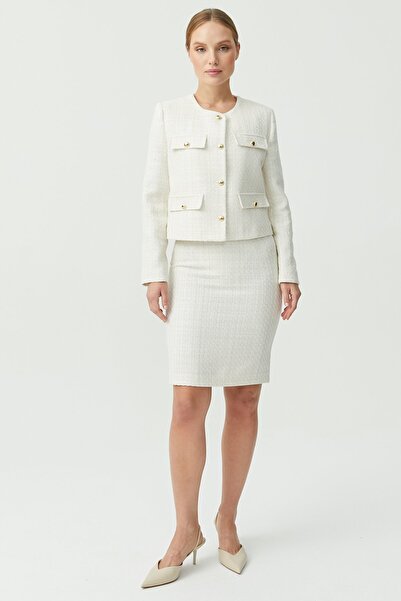 PAULMARK Жіноча спідниця з розрізом ззаду та фактурною фактурою