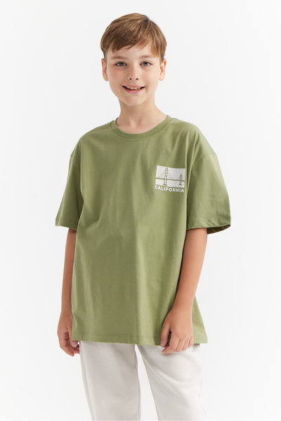 PAULMARK Detaliu de imprimare cu litere pentru băieți tricou