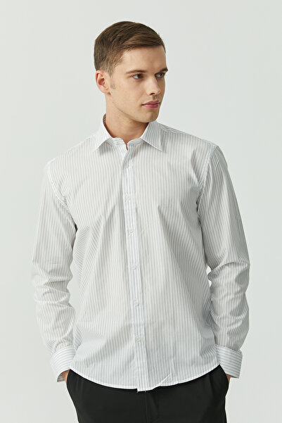 PAULMARK Cămașă relaxată cu dungi subțiri