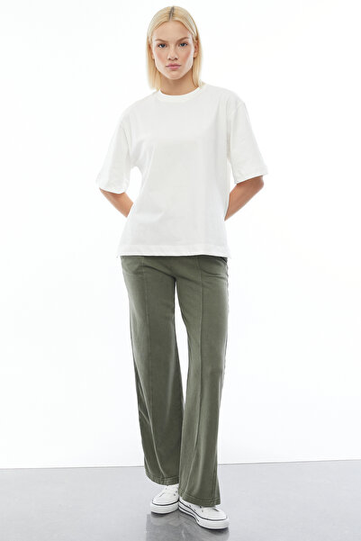 PAULMARK Γυναικείο παντελόνι που πλένεται με ραμμένο σχέδιο