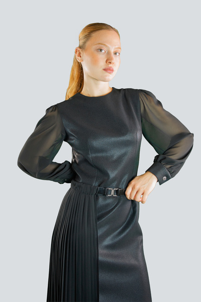 IDYL Pliset Belted Midi Dress