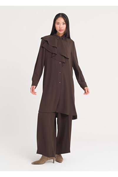 Armağan Τούνικ με κουμπιά και βολάν στο λαιμό