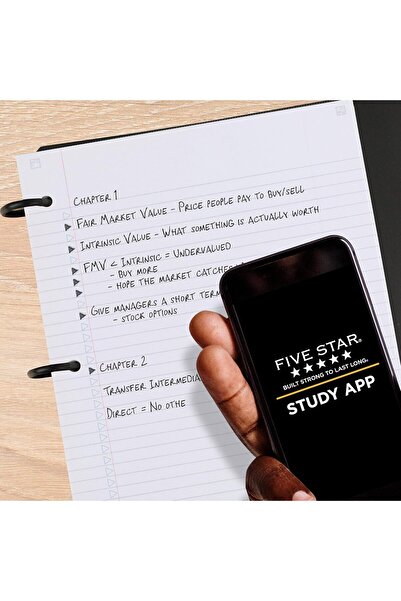 Generic Five Star Refillable Flexible Notebook with 1.5" TiK-Lok Rings, Pockets, Tabs & Dividers, 300 Ruled