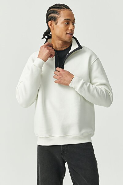 PAULMARK Mock Neck Half Zipper Sweat Top