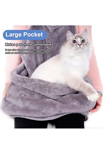 DOMEET Cat Apron Carrier | Arctic Fleece Pet Carrier Apron Cozy Cat Sling,Adjustable Size Shoulder Front Pe