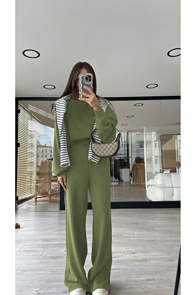 YAKAMEL Women's Modal 2-Ply Long Sleeve Loose Leg Tracksuit Set