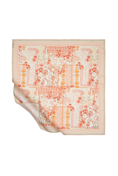 ipekevi Μεταξωτό μαντήλι σε χρώμα πούδρας, καλοκαιρινό, τύπου Kırkyaması Tivil