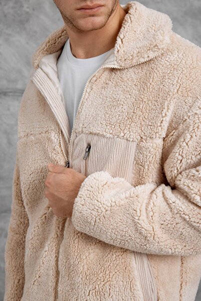 NOMARC Cream Lns Cep Detailled Plush Jacket