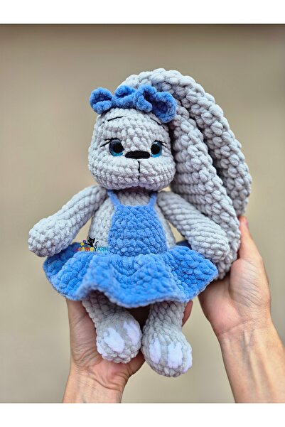 OEM Iepuraș de pluș croșetat manual – Jucărie de pluș cu rochie colorată | Cadoul perfect pentru copii