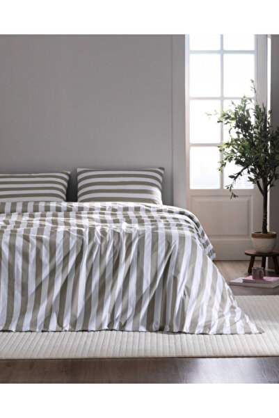 Madame Coco Atlas Home Avignon Double 100% Cotton Ranforce Printed Bedding Set - Khaki