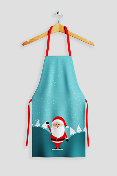 AYSHOME Ays Home Blue Santa Claus Kitchen Apron