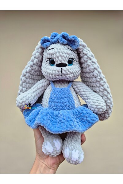 OEM Iepuraș de pluș croșetat manual – Jucărie de pluș cu rochie colorată | Cadoul perfect pentru copii