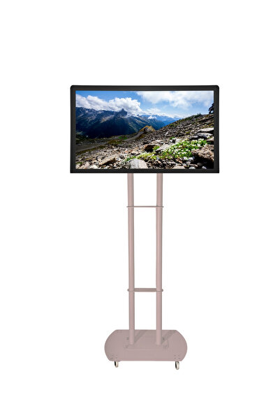 Kevega Tekerlekli Televizyon Askı Aparatı / Ünitesi Pembe Renk (DEMONTE ÜRÜN)