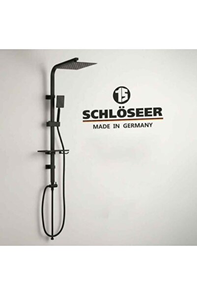 Schlösser Modern Square Black German Shower Rail - SCHLOSSER
