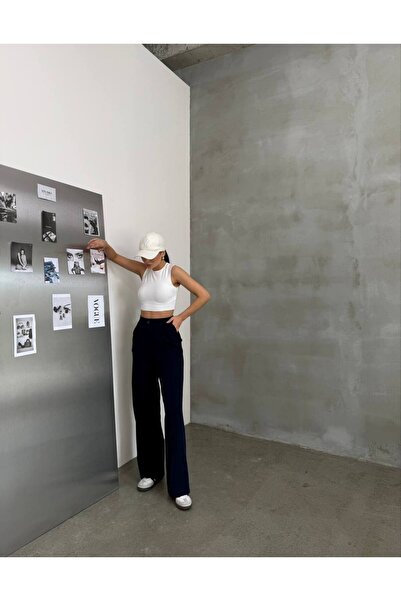 MIZUKI High Waist Half Elastic Palazzo Pants