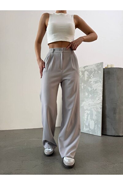 MIZUKI High Waist Half Elastic Palazzo Pants