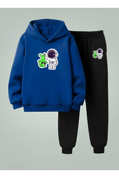 LORVEX Детска суитшърт - Комплект с качулка CAPTURED ALIEN С принт 3-Thread S...