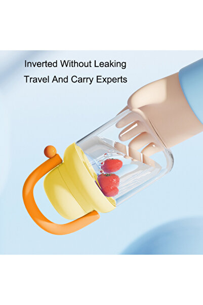 Generic Fruit Salad Storage Cup with Lids and Fork,for Travel,Office,Hiking, Easy-to-Clean (Yellow)