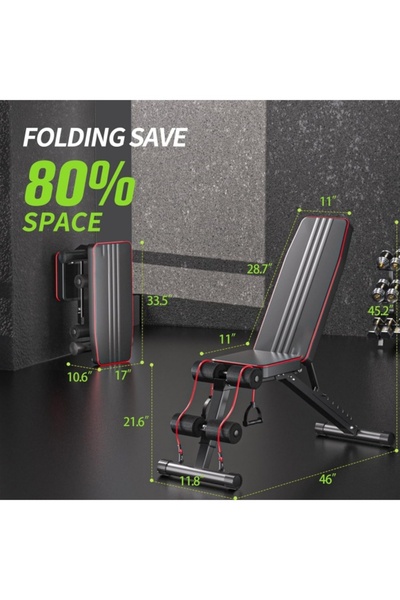 BestGod Dumbbell Bench Utility Weight Bench for Full Body Workout Multi-Purpose Foldable