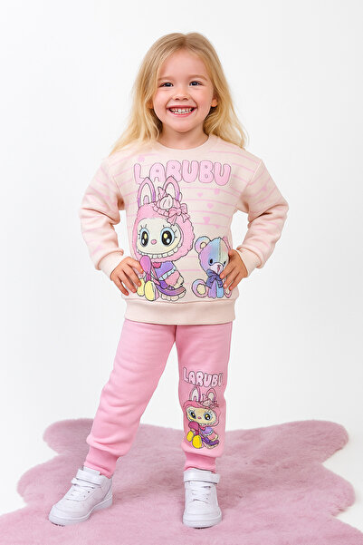 ANKANOVA Κοριτσίστικο ροζ χρώμα Χαρακτήρας με τύπωμα Χειμερινό σετ φόρμας με ...