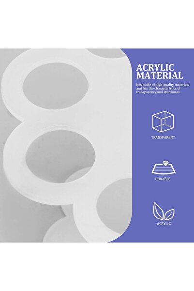 Slasa 6-Hole Acrylic Ice Cream Cone Display Stand Waffle & Sushi Holder 19x13.5x9 cm