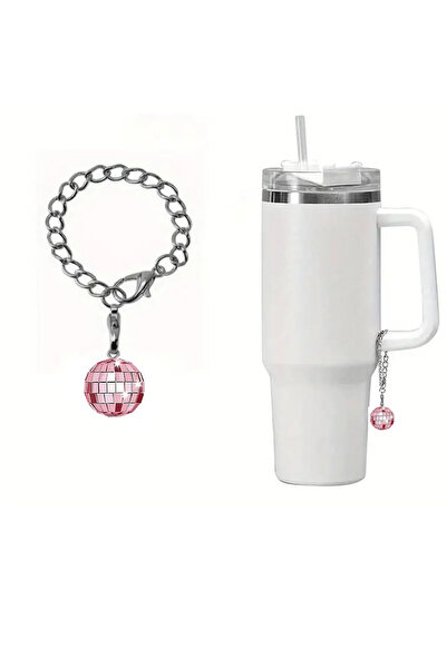 arredamento Pembe Disco Topu Termos Uyumlu Charm Aksesuar Sallantılı Süs