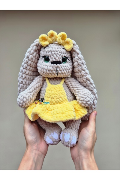 OEM Iepuraș de pluș croșetat manual – Jucărie de pluș cu rochie colorată | Ca...