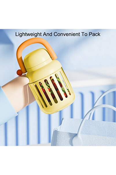 Generic Fruit Salad Storage Cup with Lids and Fork,for Travel,Office,Hiking, Easy-to-Clean (Yellow)