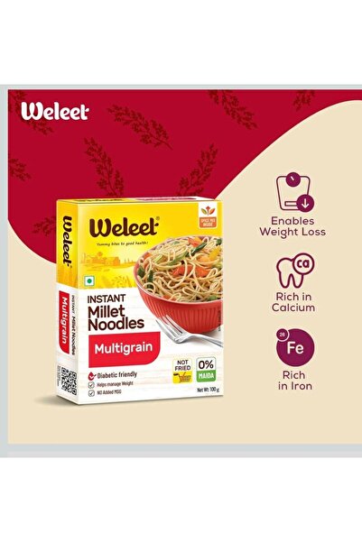 wellet Instant noodles | Non-fried | Healthy millet noodles | Patient-friendly | High protein content |