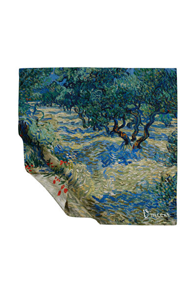 ipekevi Zeytin Ağaçları Tivil İpek Eşarp