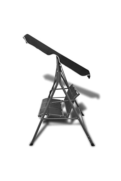 vidaxl Garden Swing Bench with Canipy Black
