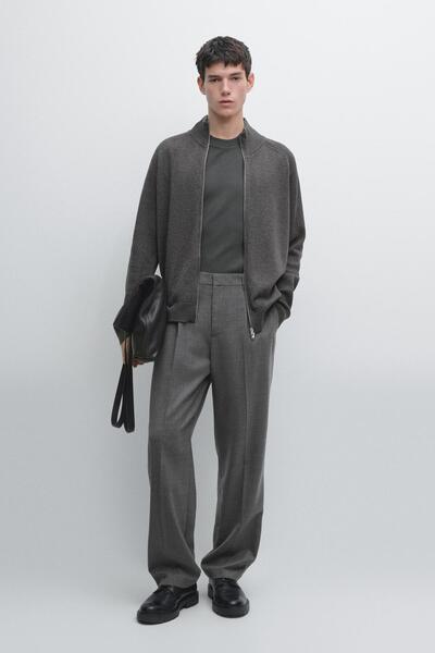 Massimo Dutti Reglan kollu pamuklu triko hırka